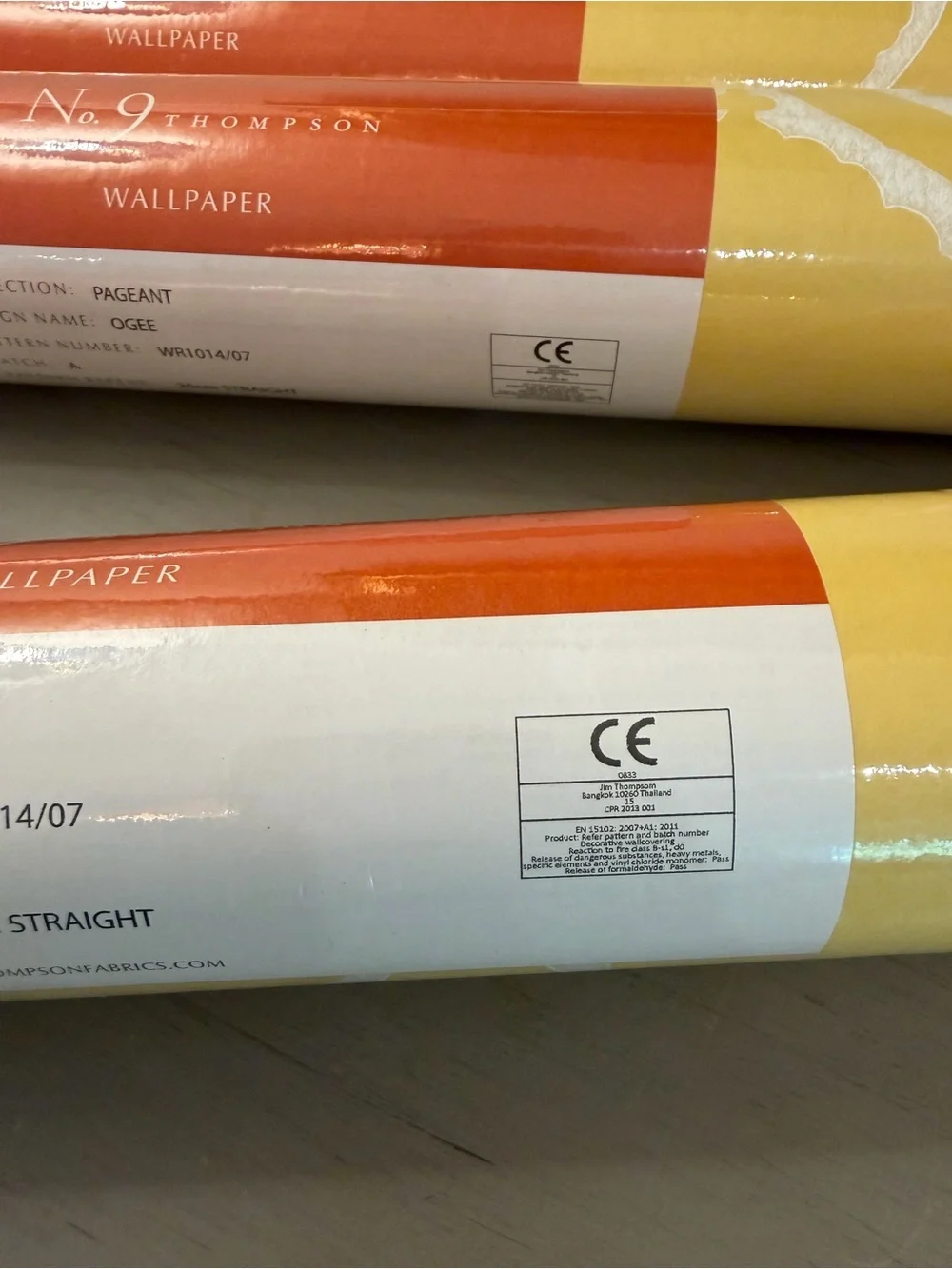 No. 9 Thompson Wallpaper Pageant Collection Pattern Ogee Lot Of 3 Rolls